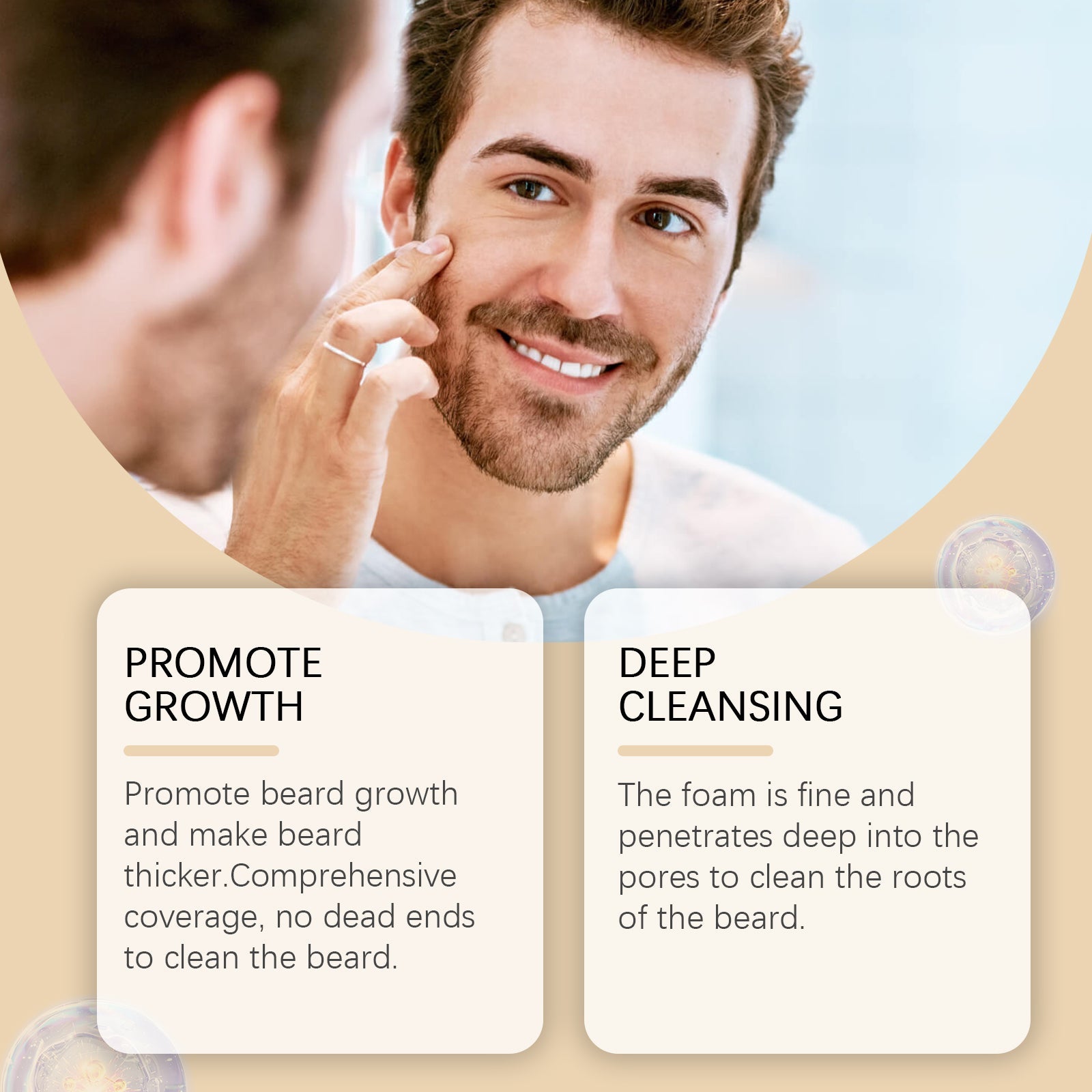 WoodSleep Facial Hair Cleanser For Men Gentle Cleansing Care Facial Hair Moisturizing And Moisturizing Care Solution