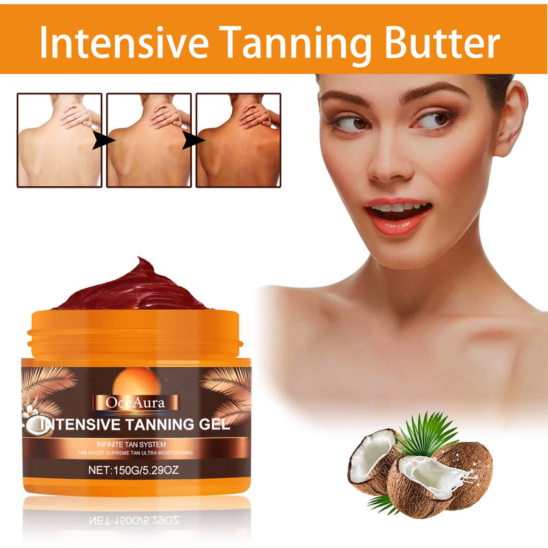OceAura Intensive Tanning Gel - Sun-Free Wheat-Color Moisturizing Body Care