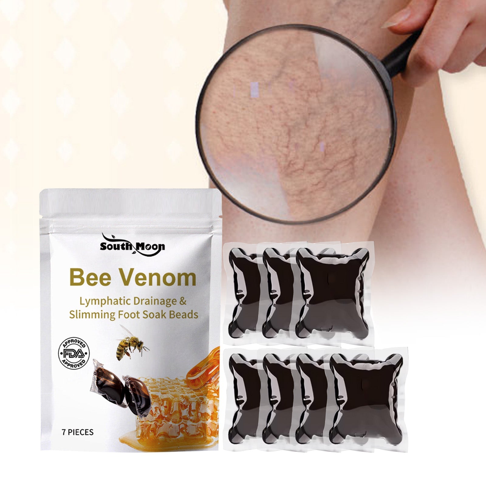 Lymphatic Drainage Slimming Foot Soak Beads, Relieve Leg Swelling Repair Veins Firming And Toning Foot Bath Pack