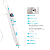 USB Rechargeable Mini Spot Removal Pen with LED Screen 9 Level Adjustable Hand-held Portable Beauty Pen