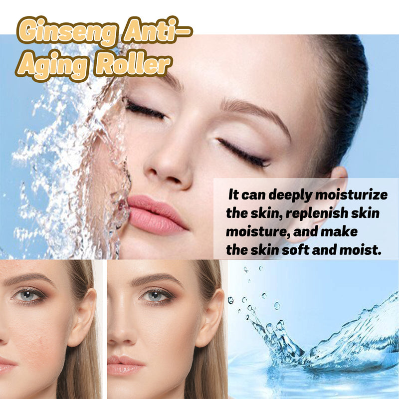 Ginseng Anti-Aging Roller, Moisturizing And Smoothing Fine Lines And Crow's Feet Skin Firming And Anti-Wrinkle Essence