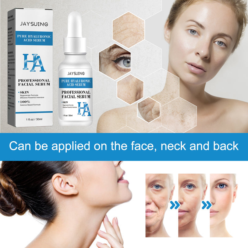 Jayswing Pure Hyaluronic Acid Facial Essence, Moisturizing Shrinking Pores Smoothing Fine Lines Essence