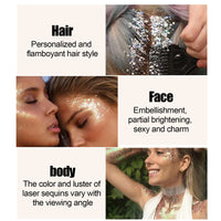 EELHOE Shining Body Skin Gel (White) Makeup Fish Scale Sequin Gel Sequin Stage Performance Makeup Props Eyeshadow
