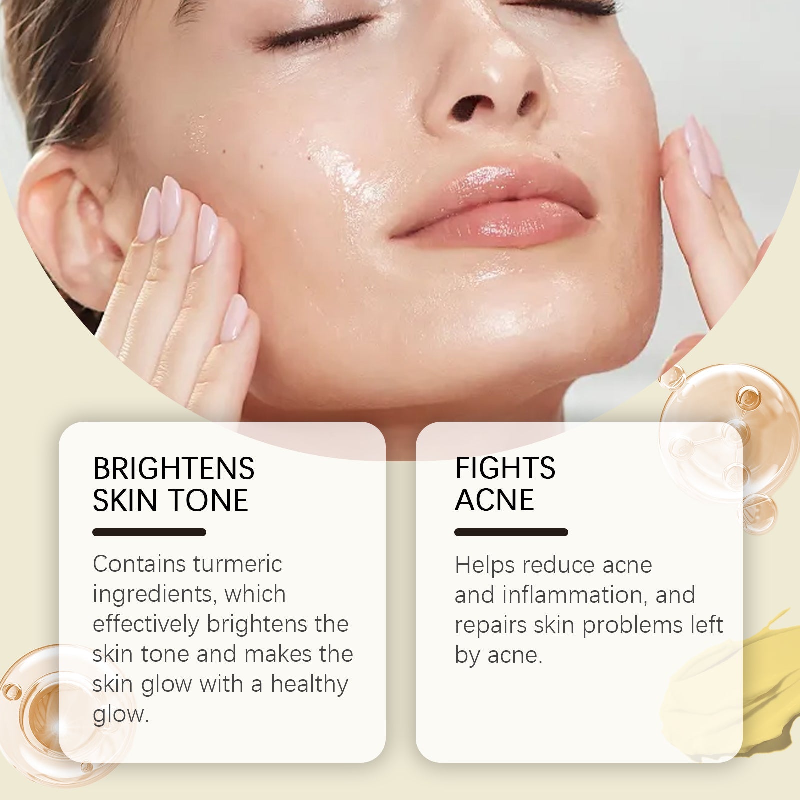 Turmeric Moisturizing Face Cream, Brightening, Hydrating, Nourishing And Moisturizing Skin Daily Gentle Care