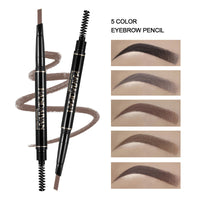 HANDAIYAN 5 Colors Automatic Rotating Eyebrow Pencil Double-ended Waterproof Triangle Eyebrow Pencil