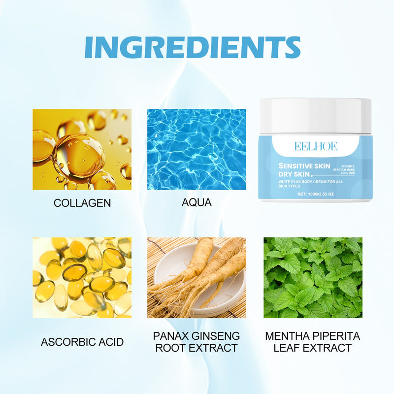 White Plus Body Cream, Collagen Firming And Moisturizing Skin Lines Moisturizing And Rejuvenating Maintenance Cream
