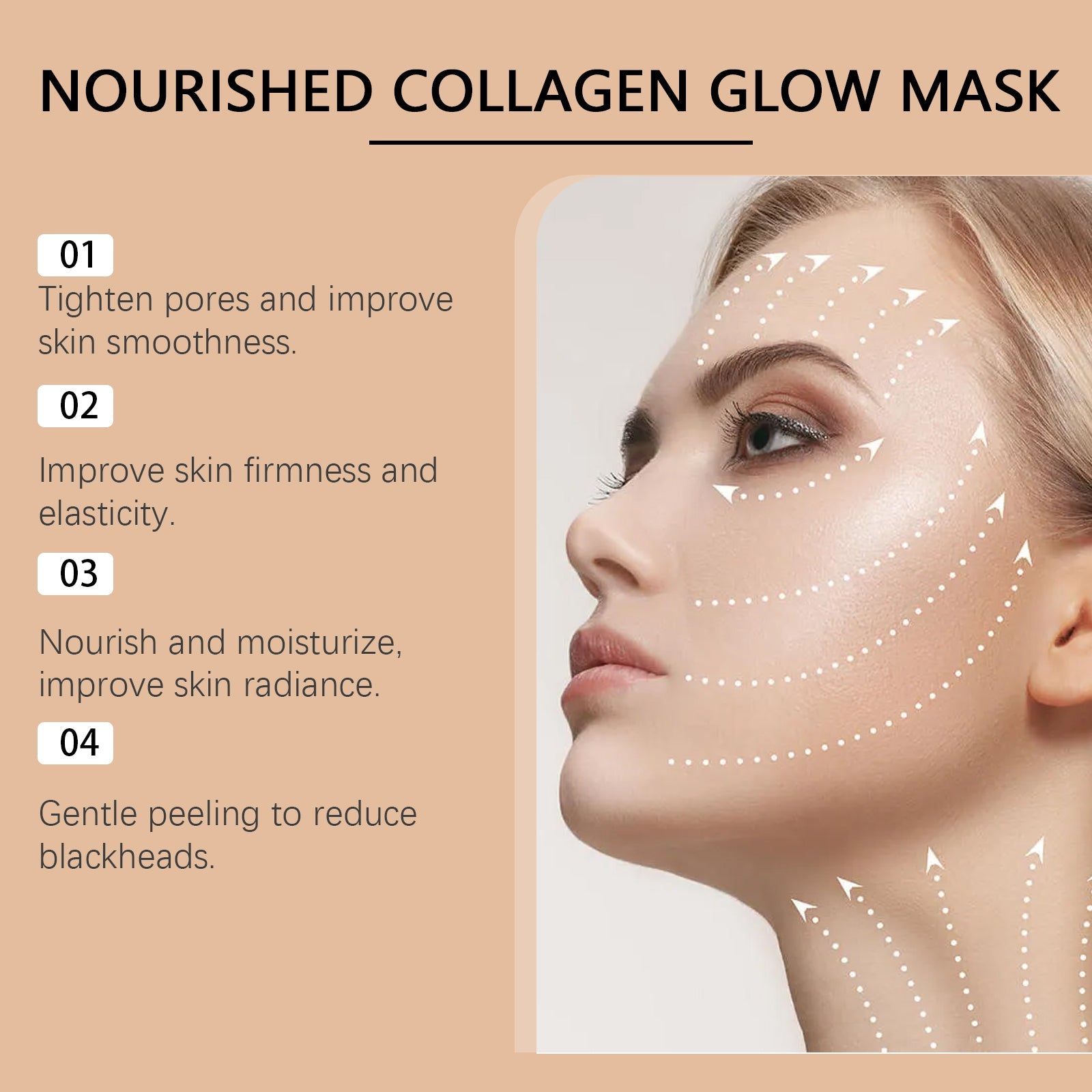 Ouhoe Collagen Peel Mask Hydrates, Moisturizes, Anti-Wrinkle And Reduces Fine Lines On Face