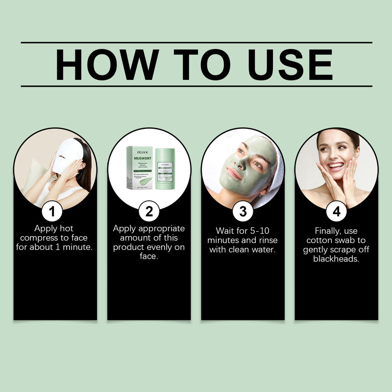 Mugwort Removing Blackhead Cleansing Mud Mask Deeply Hydrates And Cleanses Pores, Brightens And Moisturizes Blackhead Removing Mud Mask