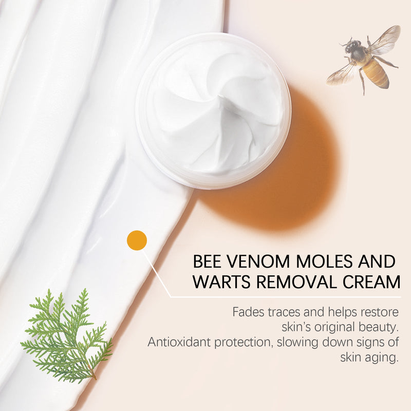 Bee Venom Wart Care Cream, Gently Cleanses Skin With Label, Moisturizes And Smoothes Skin