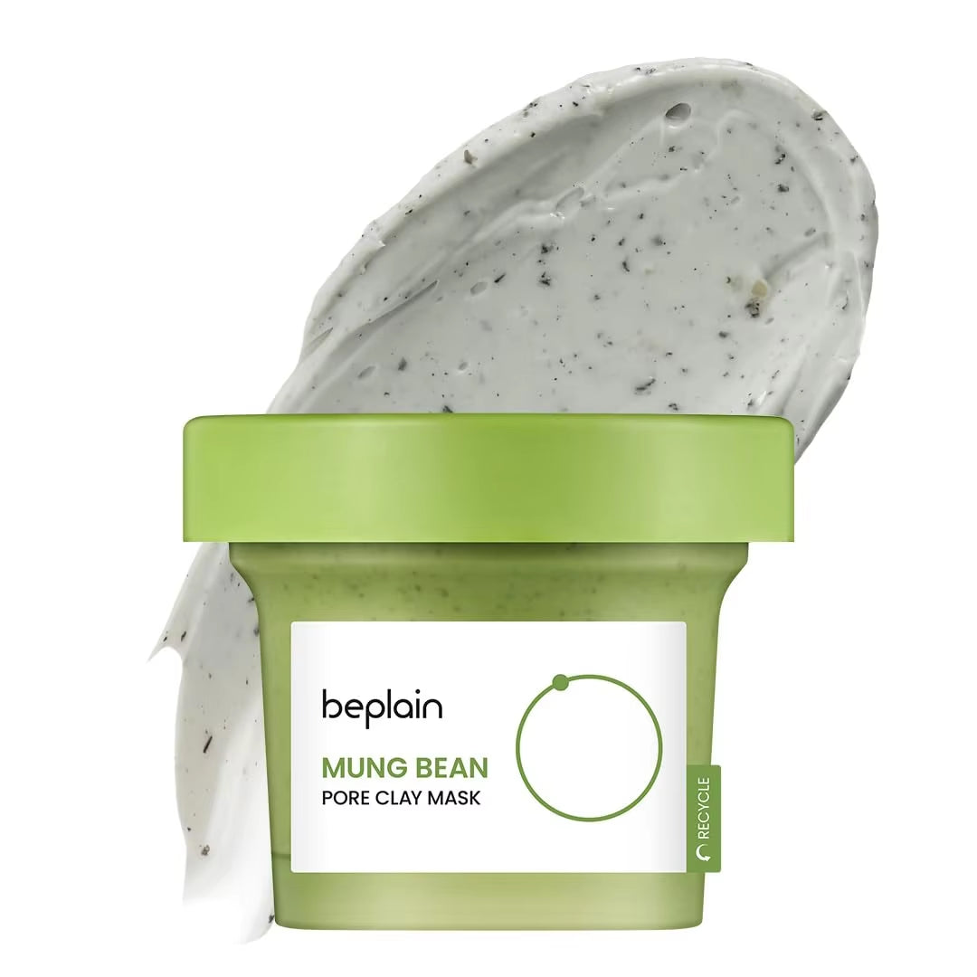 Korean Beplain Mung Bean Pore Serum,Deep Pore Cleansing Foam,Makeup Remover Oil and Clay Mask Facail Firming Skin Care Products