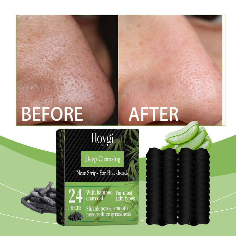 Bamboo Charcoal Blackhead Patch, Delicate Skin Care Gently Clean Acne Strawberry Nose Narrow Pores Nose Cleaning Patch