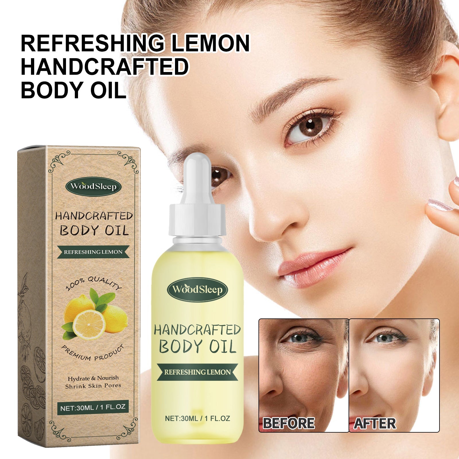 Refreshing Lemon Handcrafted Body Oil, Chun White Brighten The Moist Skin Moisturizing Body Oils