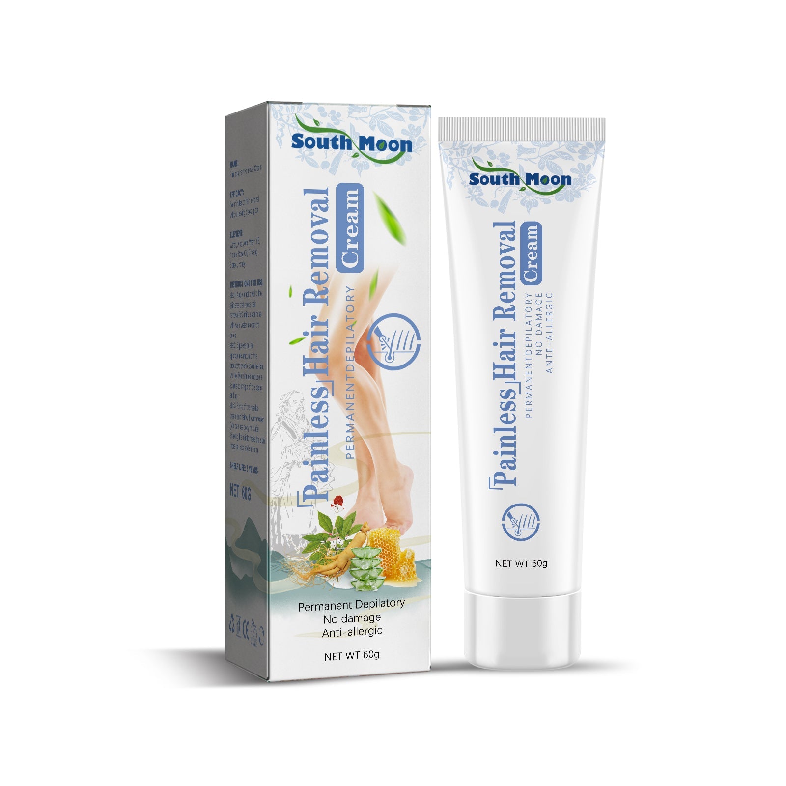 South Moon Painless Hair Removal Cream, Gentle Hair Removal Without Black Spots On The Whole Body Hair Removal Cream