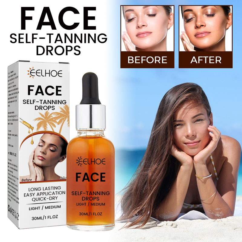 EELHOE Self-Tanning Face Drops - Natural Bronzer Moisturizing Anti-Sunburn Care