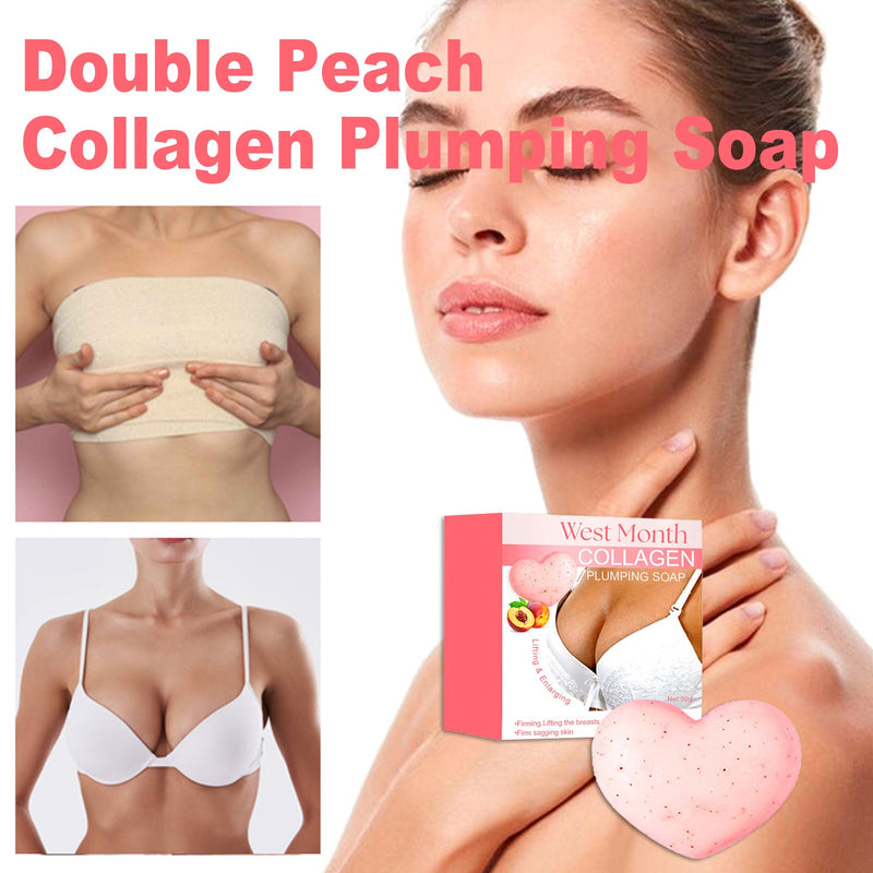 Double Peach Plump Chest Soap, Firming Chest Skin Firm Moisturizing Anti-Sagging Shower Soap