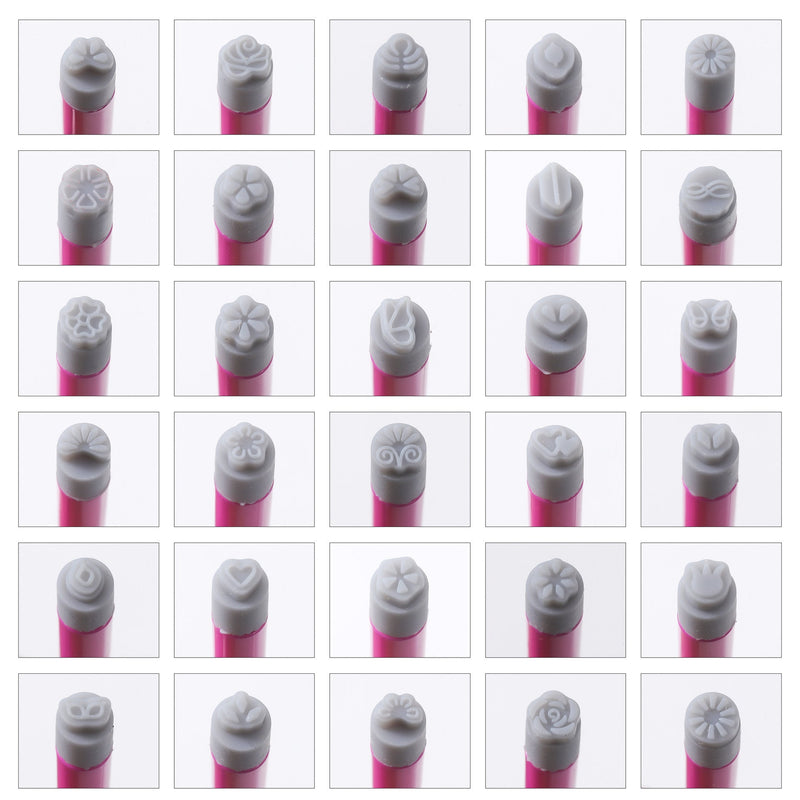 Silicone Head Nail Art Stamping Pen Butterfly Floral DIY Nail Stamp Transfer Tool