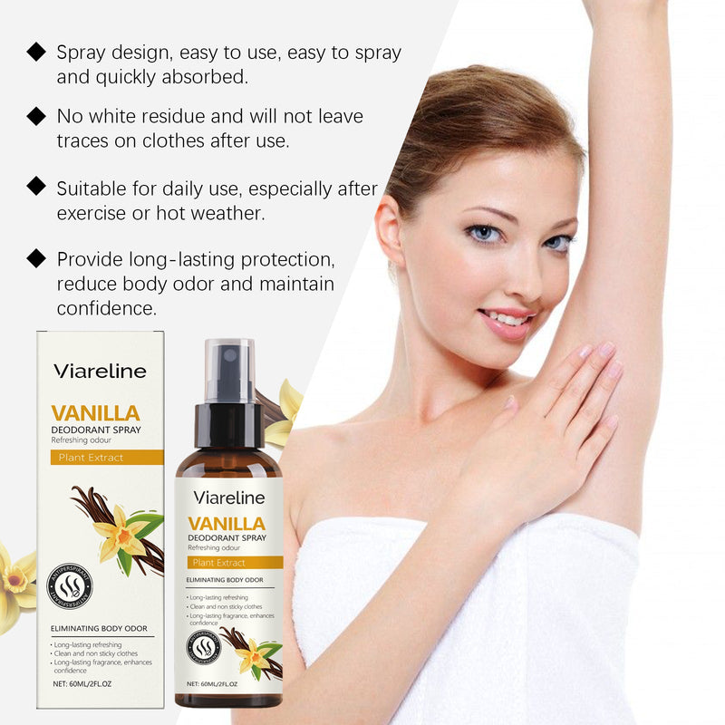 Viareline Vanilla Refreshing Spray Removes Odors And Perspiration With Natural Fragrance Refreshing The Body And Lasting Fragrance