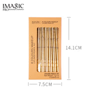 IMAGIC Makeup New Lip Liner Set Of 8 Easy To Color And Not Smudge Gold Tube Aluminum Cap Lip Liner