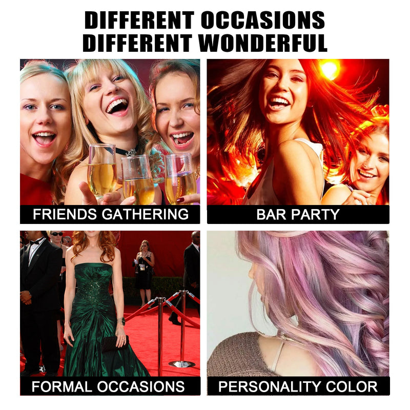 EELHOE Party Temporary Hair Dye, Disposable Party Glitter Hair Color Fast And Easy Color Without Damaging Hair