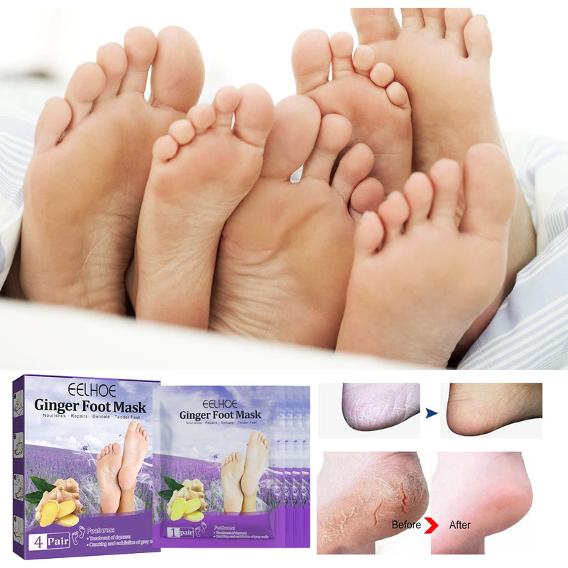 EELHOE Ginger Foot Mask (Box) Foot Moisturizing, Nourishing, Rejuvenating, Exfoliating, Removing Dead Skin, Dry And Cracked Skin Care Foot Mask