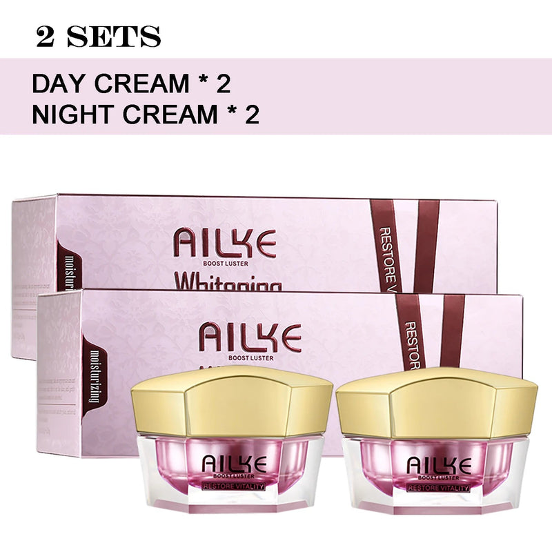 Lightening Anti-Wrinkle Face Cream, with Collagen, Hyaluronic Acid, Whitening Skin Care Women Facial Moisturizer Set