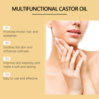 OUHOE Organic Castor Oil Moisturizes And Hydrates Hair, Eyebrows, Skin, Body Multi-Effect Care Gentle Massage