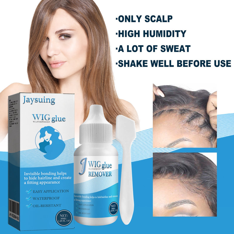 Jaysuing Traceless Wig Glue, Hair Curtain Glue Hair Extensions Lace Head Cover Does Not Hurt The Skin Invisible Glue Sticky