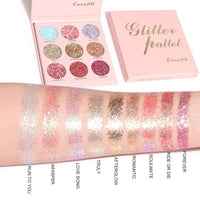 CmaaDu 9 Shades of Glitter Eyeshadow Makeup Matte and Metallic Glitter Glitter Powder