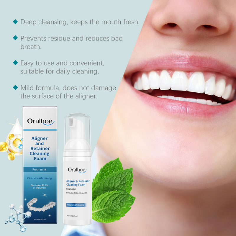 Oralhoe Orthodontics Cleaning Mousse Stain Cleaning Oral Care Care For Dentures Hygiene