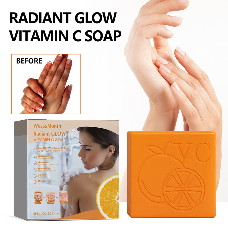 Radiant Glow Vitamin C Soap, Brightening Moisturizing Bath Cleansing Soap