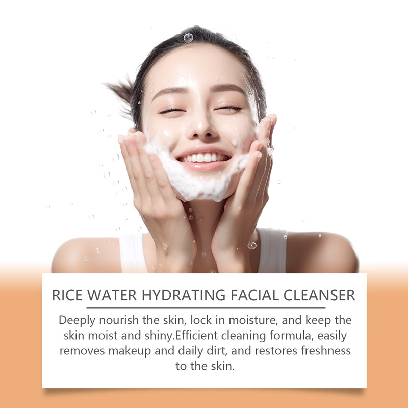 EELHOE Rice Cleanser Gently Cleanses Facial Skin And Moisturizes Soothing And Refreshing Facial Cleanser