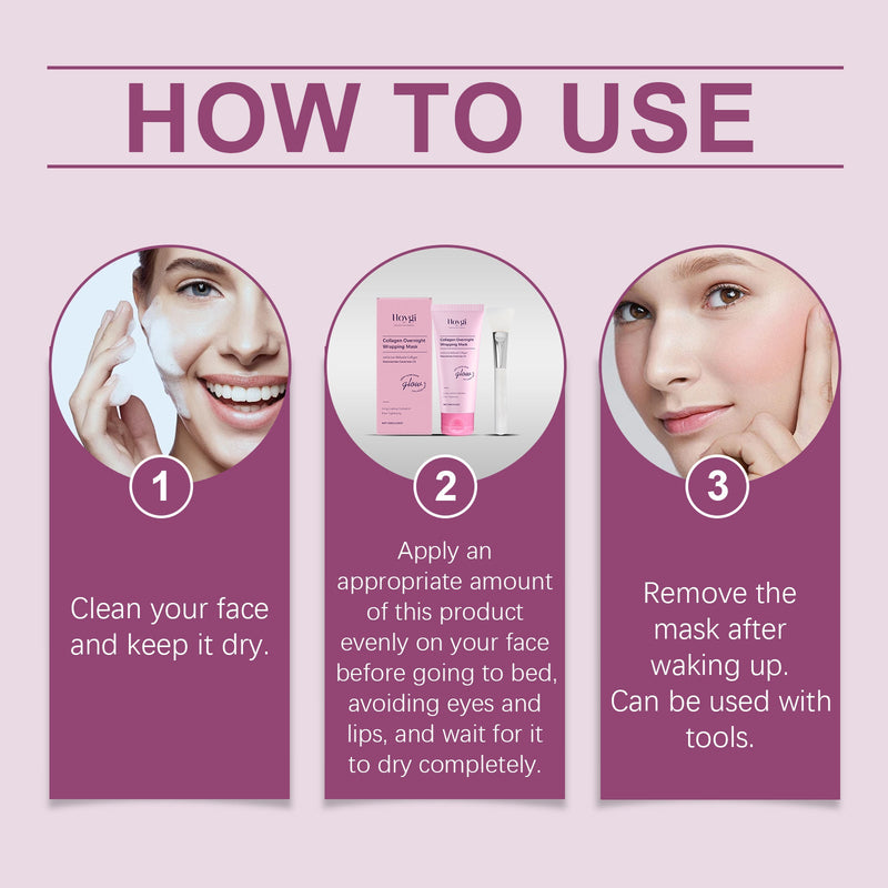 Hoygi Collagen Peel-Off Mask (With Brush) Gently Nourishes, Moisturizes, Brightens, Smooths And Refines The Skin