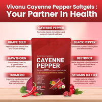 Vitamin D3+K2 Capsules CAYANNE PEPPER Chili Capsules 240 capsules