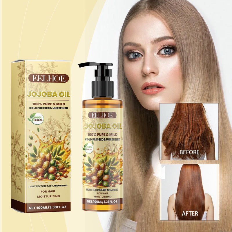 Jojoba Oil For Hair, Moisturizing Hair Care Non-Greasy Soft Hair Deep Nourishing Hair Care