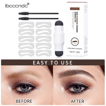 Ibcccndc Double-Headed Eyebrow Powder Stick White Tube Hairline Powder Dark Brown Eyebrow Card Eyebrow Powder Seal Eyebrow Pencil