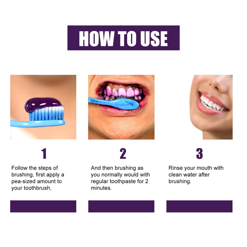 EELHOE V34 Purple Toothpaste Beauty Teeth Stain Removal Anti-Pigmentation Yellow Teeth Clean White Bright White