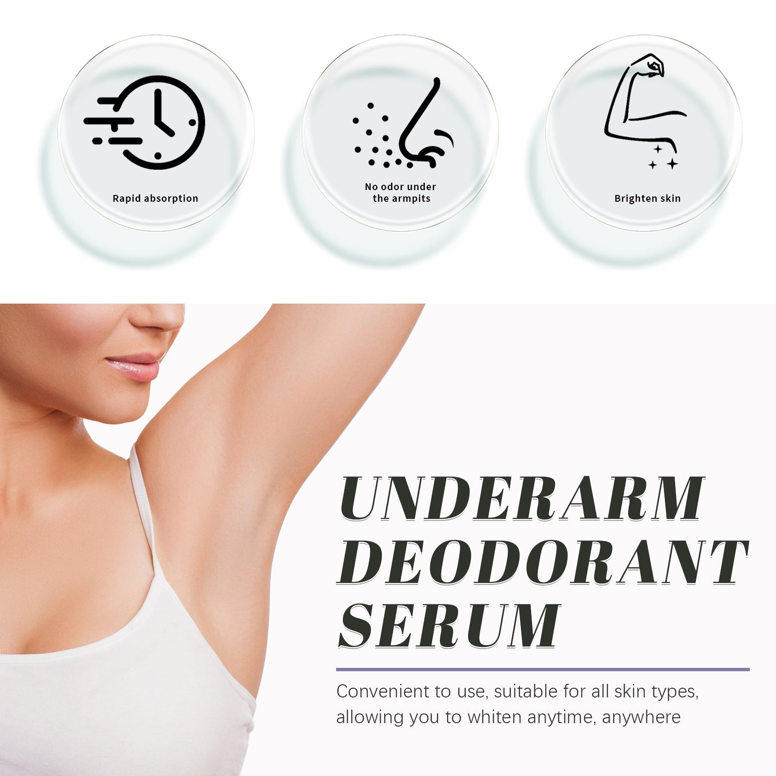 EELHOE Underarm Deodorant Cream Underarm Whitening Clean Armpit Odor Odor Body Odor Refreshing Anti-Sweat Deodorant Cream