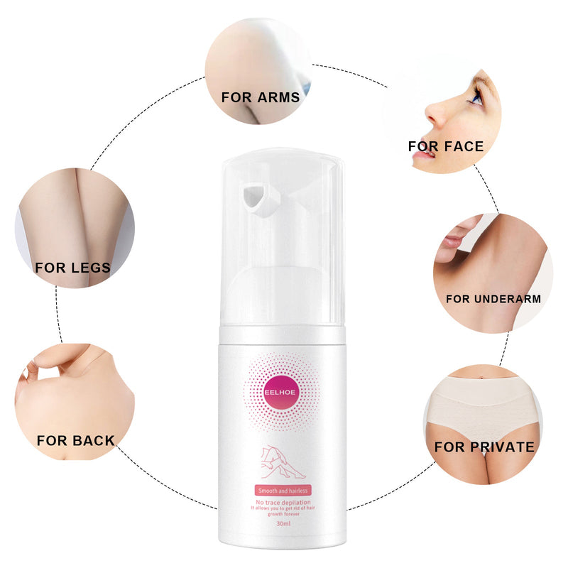 EELHOE Honey Mousse Hair Removal Spray, Full Body Hair Removal Armpit Hair Leg Hair Foam Mild Skin Friendly Does Not Stimulate