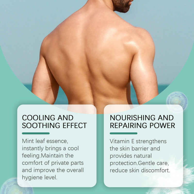 Ximonth Men's Care Powder, Skin Care Wicks Moisture Breathable Comfort Refreshing Mint Daily Treatment