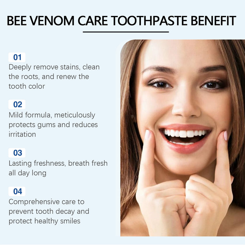 Bee-Poison Stain Removal Toothpaste Fresh Breath Whitening Deep Cleaning Oral Care Mint Toothpaste