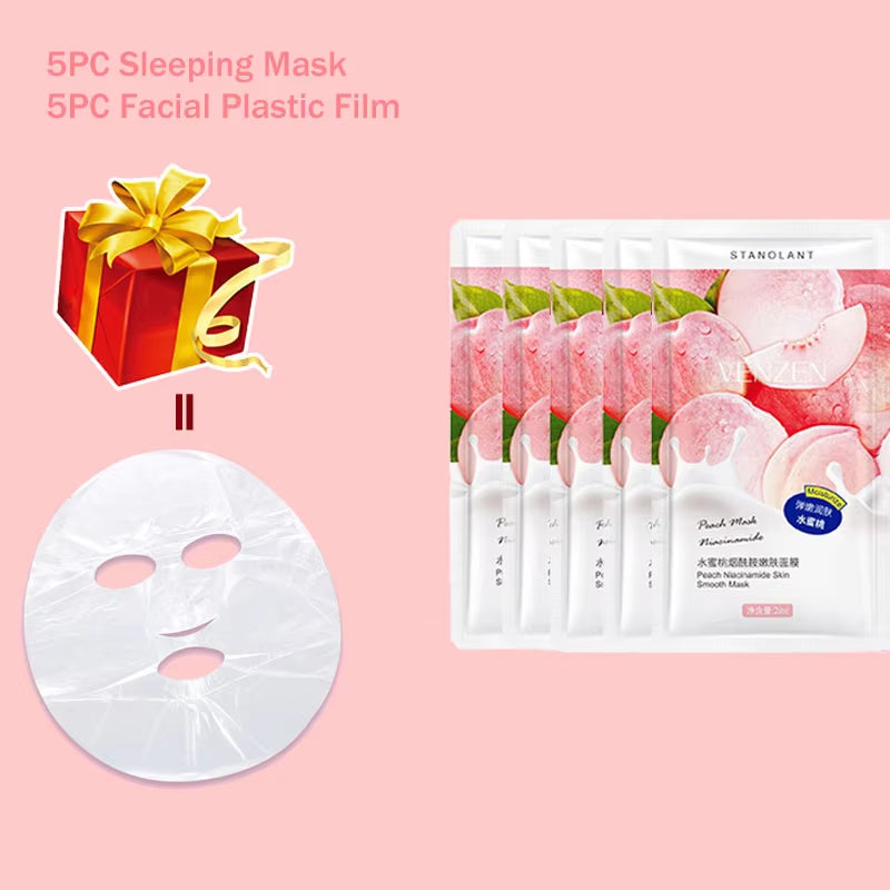 Moisturizin Mascarilla Facial Mask Shrink Pore Peach Niacinamide Sleeping Mask Disposable Face Mask Skin Care Improve Roughness