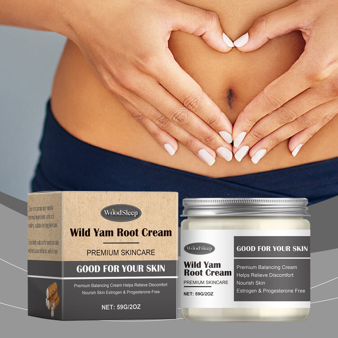 Woodsleep Herbal Soothing Body Cream - Gentle Daily Moisturizing Massage Care
