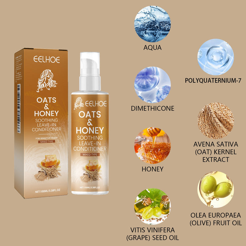 Oat And Honey Leave-In Conditioner, Improve Frizz, Moisturize And Repair Hair, Smooth And Shiny