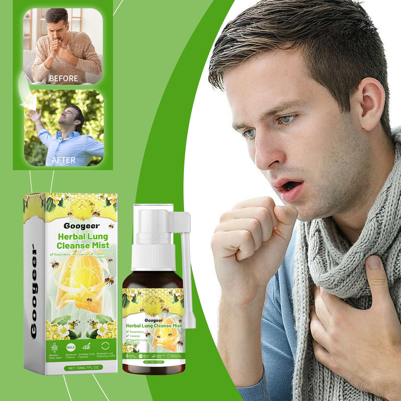 Herbal Lung Cleanse Mist, Herbal Lung-Clearing Pharyngonasal Spray Throat Refreshing Care Liquid Spray