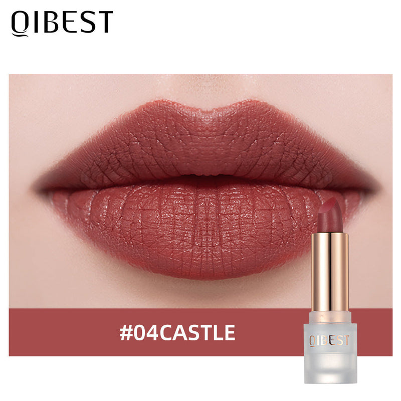 QIBEST Lipstick Velvet Matte Lipstick Not Easy To Fade Easy To Color Matte Lipstick