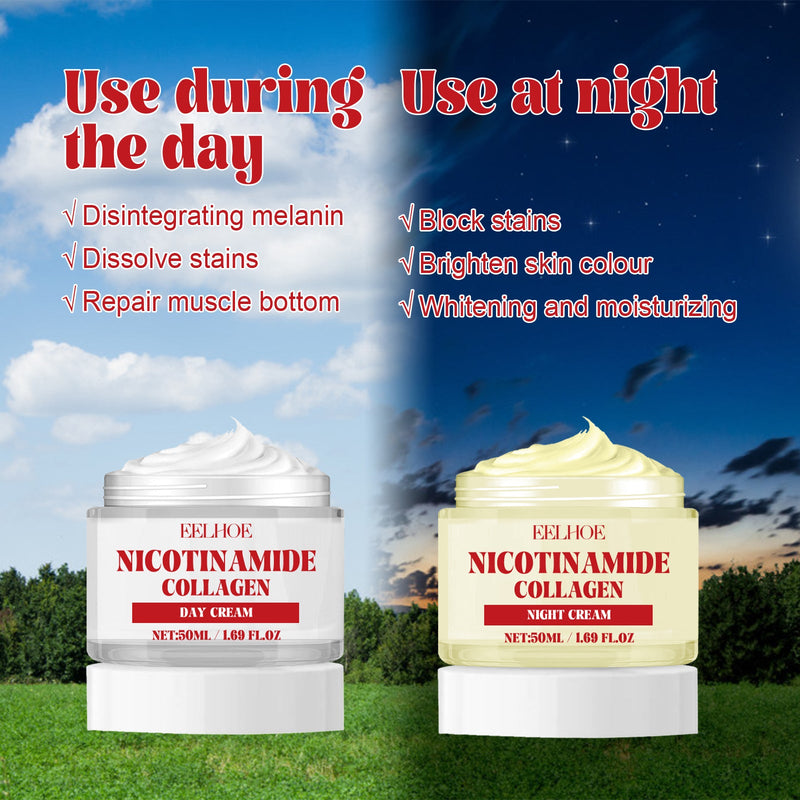 Nicotinamide Collagen Cream, Hydrating Whitening Skin Repair Melanin Day Cream Night Cream