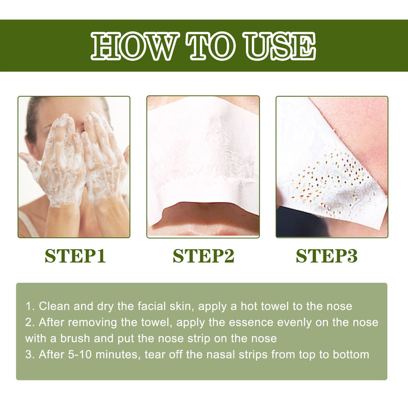 Blackhead Removing Serum Suit, Clean Pores Fine Oil Control Clean Repair Acne Blackhead Nose Patch
