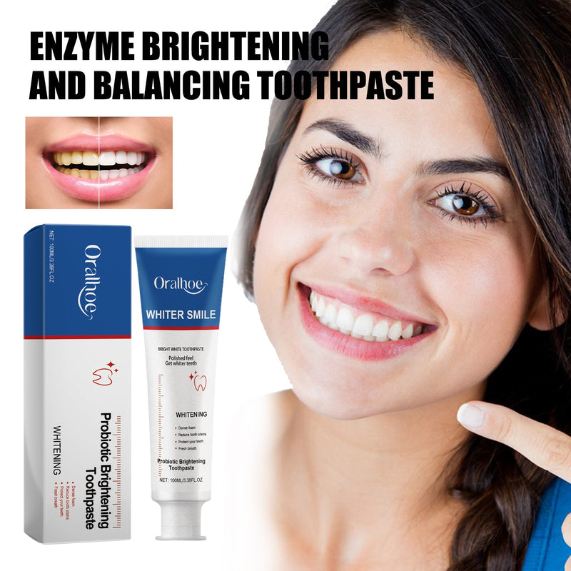 Enzyme Brightening And Balancing Toothpaste, Deep Clean Teeth Yellow Stains Repair Teeth Whitening Fresh Breath