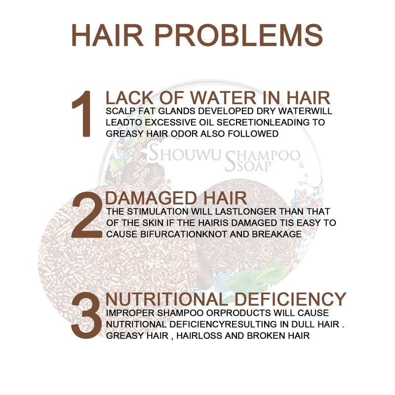 EELHOE Polygonum Multiflorum Shampoo Cake, Nourishing Root Essential Oil Shampoo Black Soothing Vegetable Shampoo