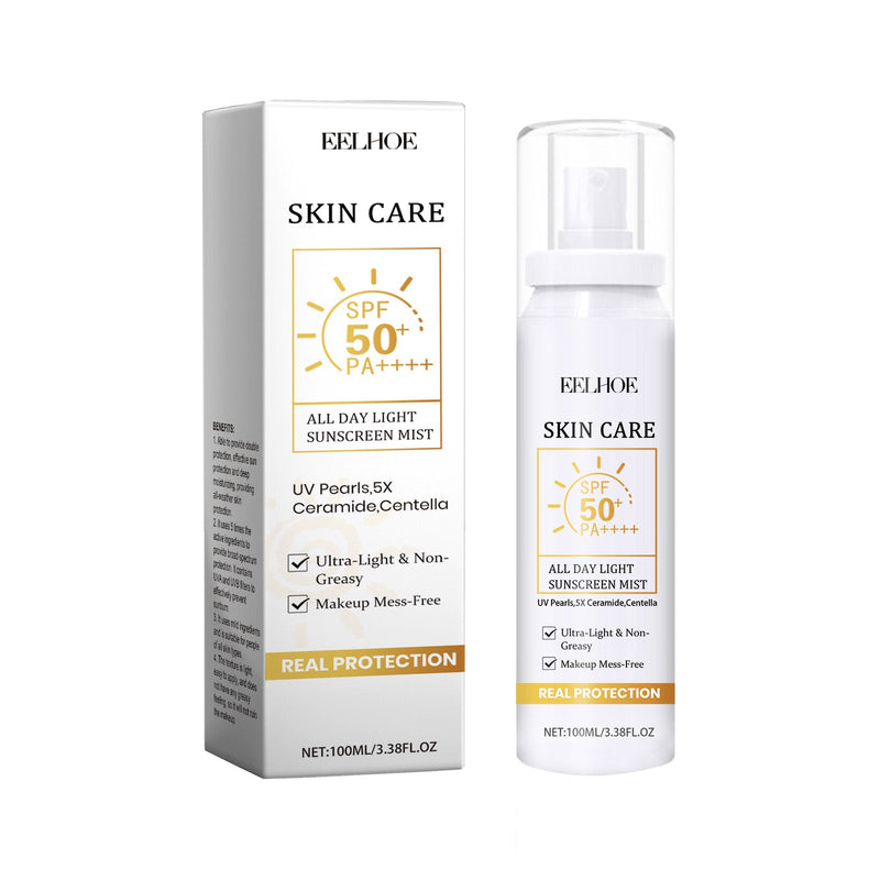 EELHOE All Day Light Sunscreen Mist, Hydrating Emulsion Isolation Skin Care Moisturizing Repair Spray